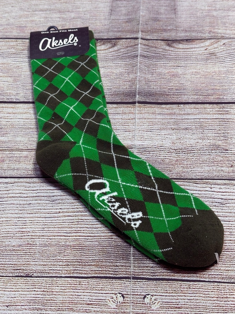 NWT Aksels Green Argyle Men's Dress Socks